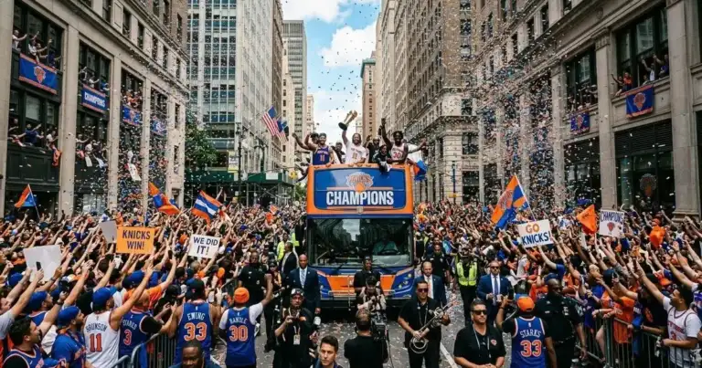 Zohran Mamdani & KAT's Lean Back Stuns Knicks Parade